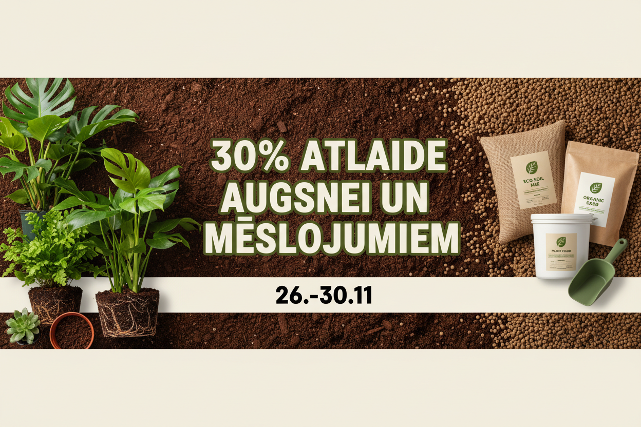 30% ATLAIDE AUGSNEI UN MĒSLOJUMIEM 26.-30.11.