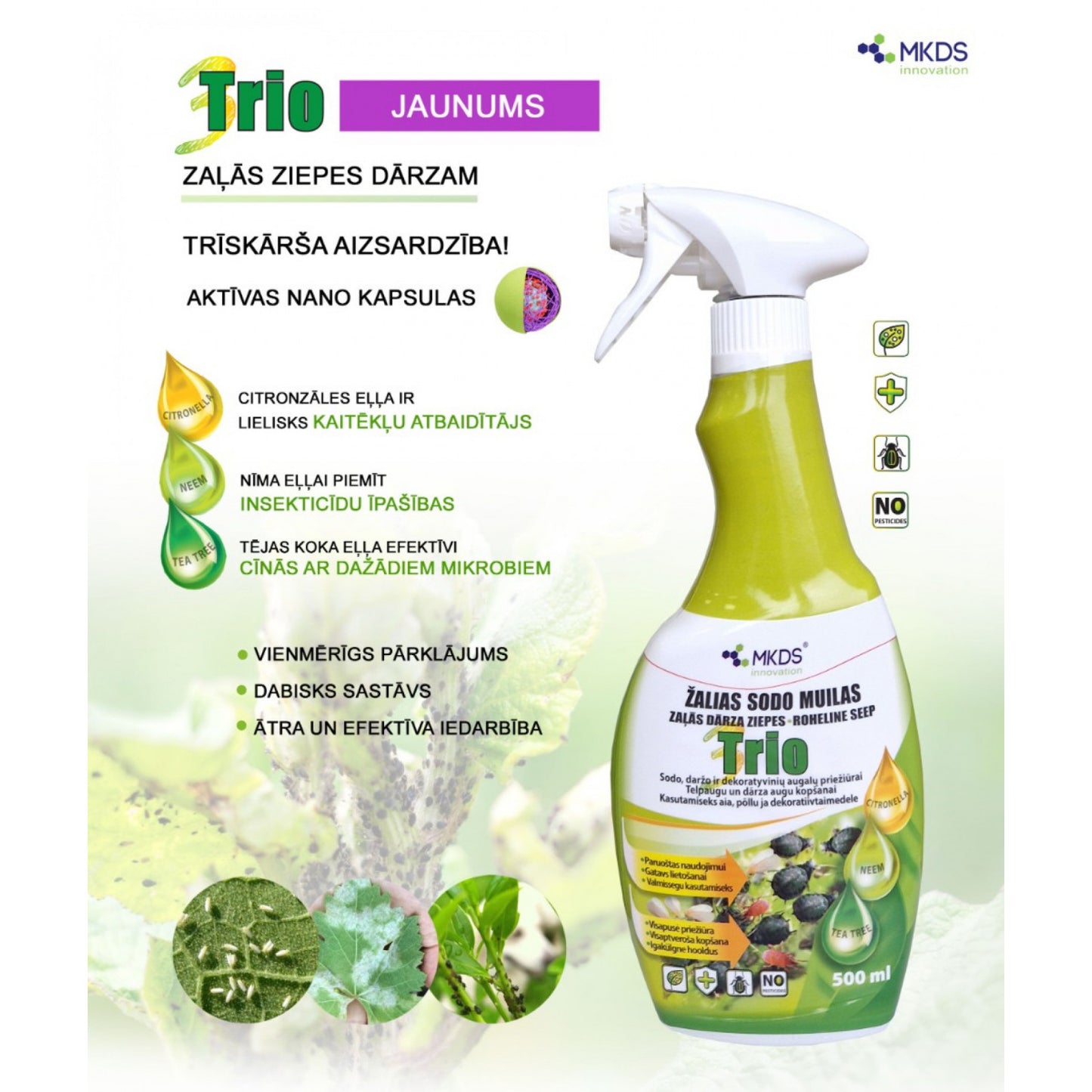 Зеленое мыло TRIO 500ml против вредителей